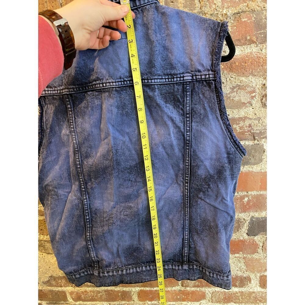 Xxx RUDE Blue Jean Jacket Vest 100% Cotton Size Medium - Picture 7 of 8